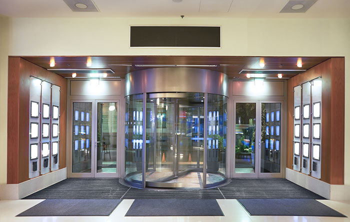 revolving doors are great complement to enhance the beauty of your business