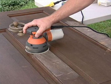 Commercial wood door refinishing