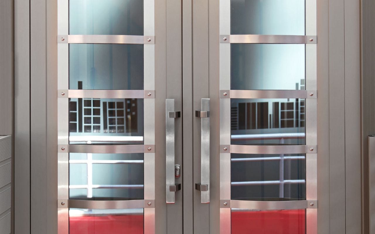 Fire-rated double doors installed in a Chicago commercial building