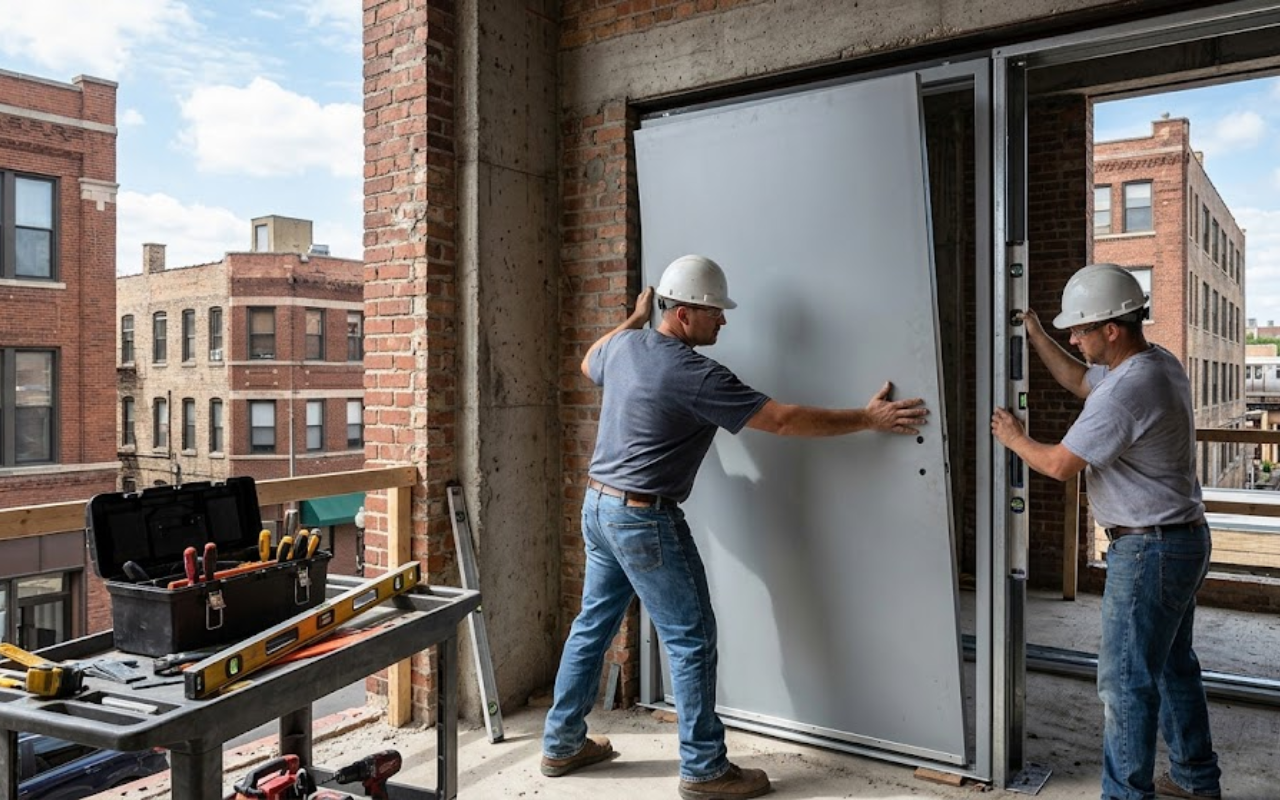 commercial door maintenance checklist in Chicago for a business entry