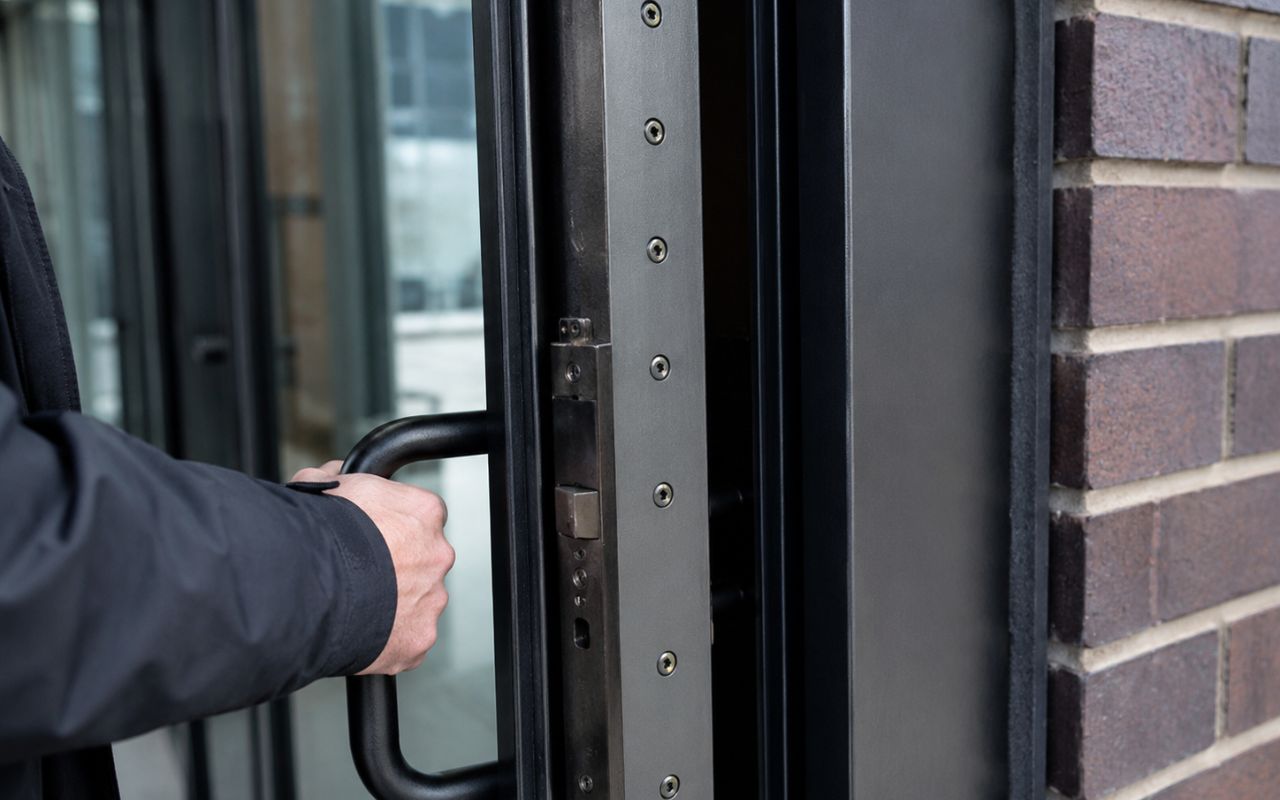 reinforced door frame in Chicago during installation