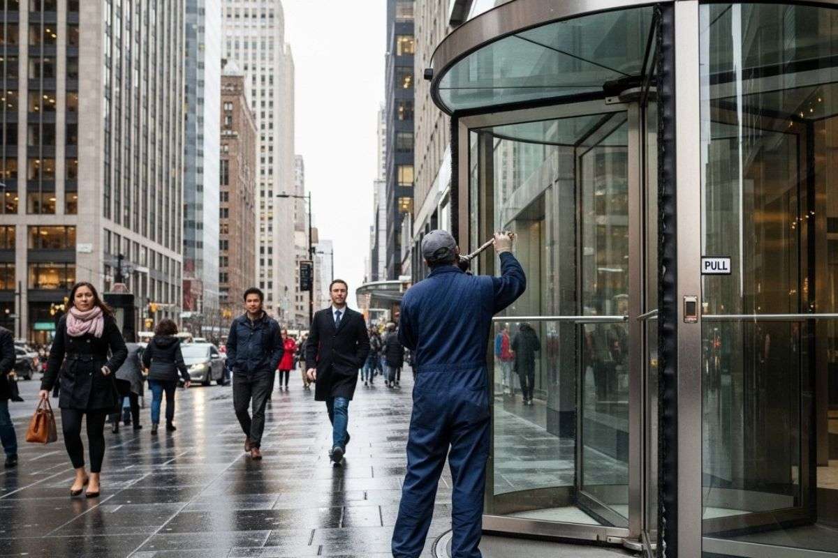 What are common signs that my revolving door needs repair in Schaumburg IL?
