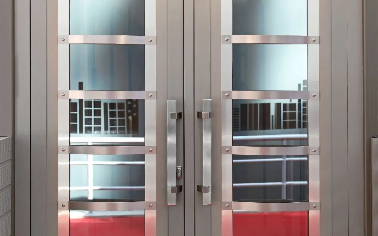 Fire-rated double doors installed in a Chicago commercial building