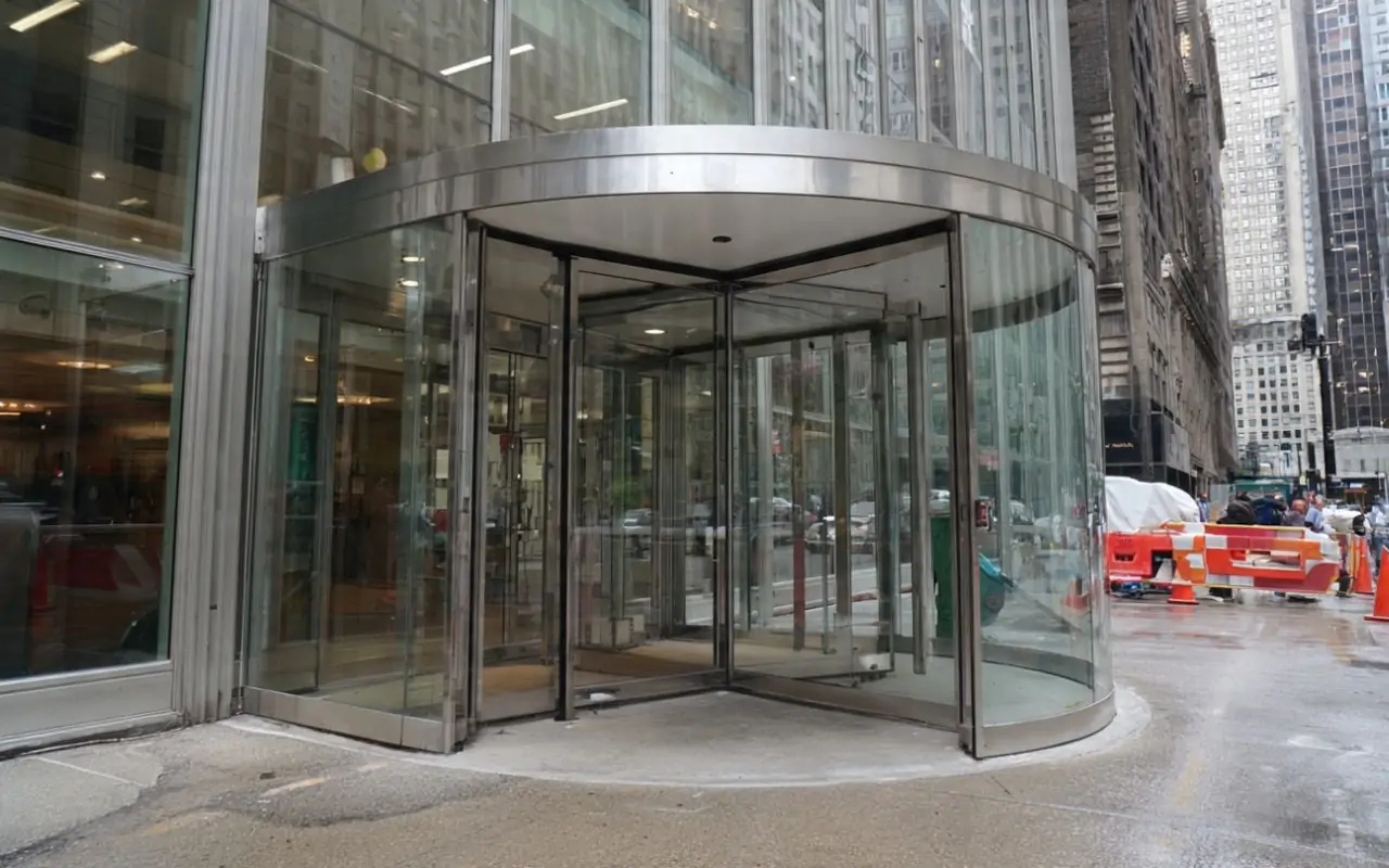 Revolving door repair for Chicago lobby entrance service